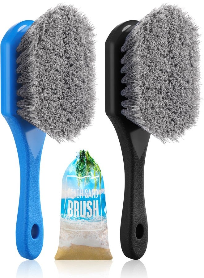 Remerry 2 Pcs Beach Sand Remover Brush with Drawstring Bag, Beach Accessories Scrub Brushes for CleaningSoft Bristle Brush for Summer Vacation Water Sports Volleyball Party (Grey) - Image 1